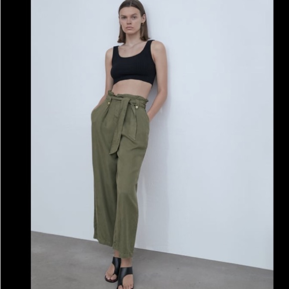 Zara , flowy green pants Medium